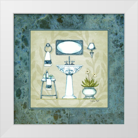 Bath Splash II White Modern Wood Framed Art Print by Wright, Sydney