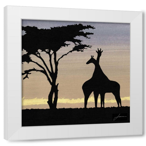 Savanna IV White Modern Wood Framed Art Print by Burghardt, James