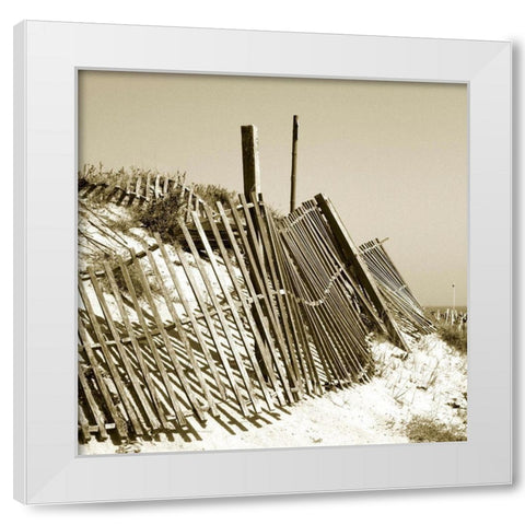 Fences in the Sand I White Modern Wood Framed Art Print by Bay, Noah