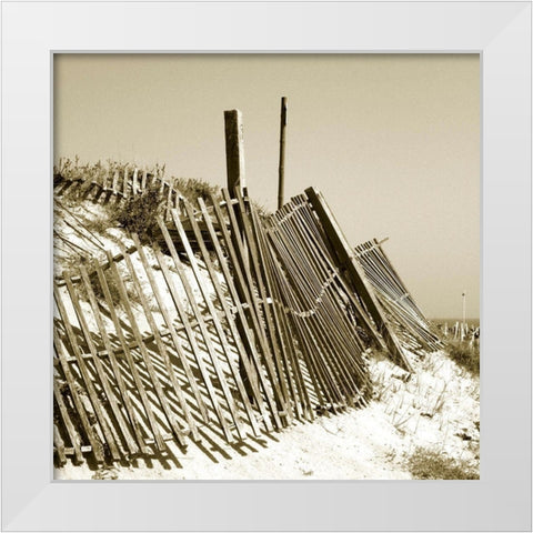 Fences in the Sand I White Modern Wood Framed Art Print by Bay, Noah