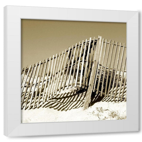 Fences in the Sand II White Modern Wood Framed Art Print by Bay, Noah