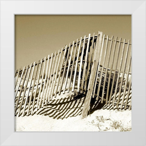 Fences in the Sand II White Modern Wood Framed Art Print by Bay, Noah