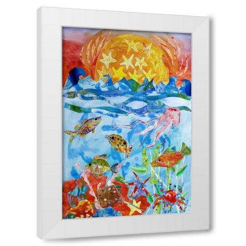 Fish White Modern Wood Framed Art Print by Smith, Kaeli