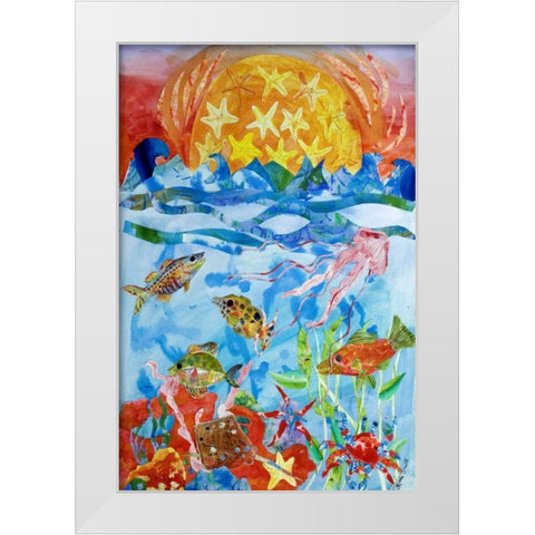 Fish White Modern Wood Framed Art Print by Smith, Kaeli