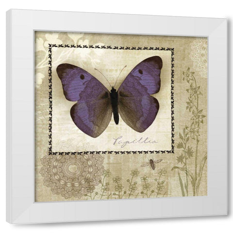 Butterfly Notes I White Modern Wood Framed Art Print by Beth Anne Creative