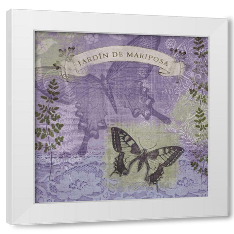 Butterfly Notes III White Modern Wood Framed Art Print by Beth Anne Creative