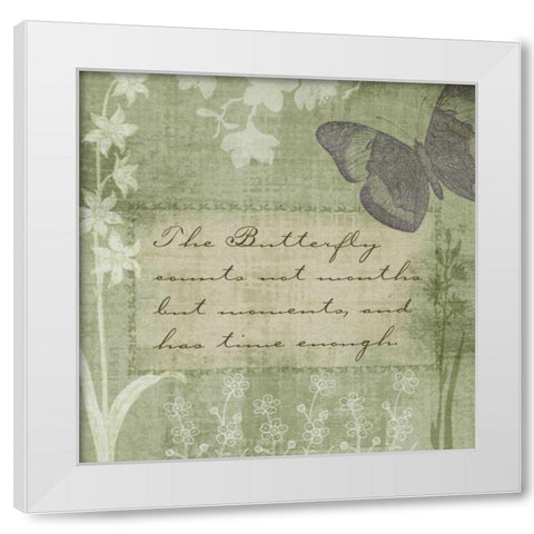 Butterfly Notes VII White Modern Wood Framed Art Print by Beth Anne Creative