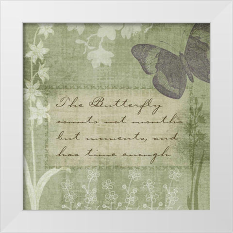 Butterfly Notes VII White Modern Wood Framed Art Print by Beth Anne Creative