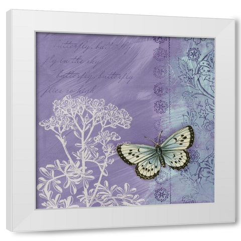 Butterfly Notes VIII White Modern Wood Framed Art Print by Beth Anne Creative