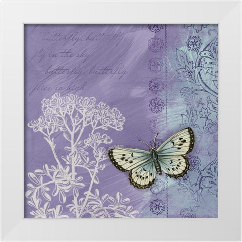 Butterfly Notes VIII White Modern Wood Framed Art Print by Beth Anne Creative