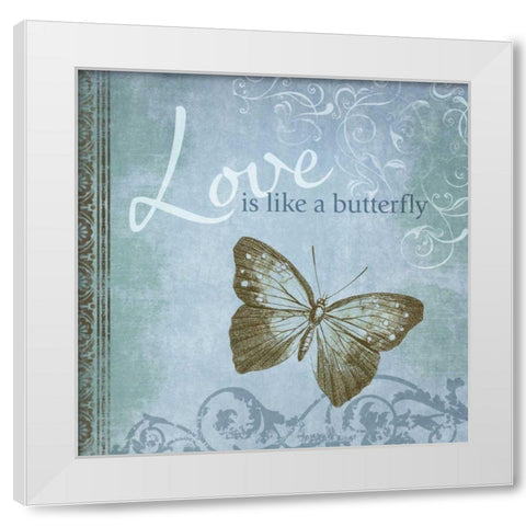 Butterfly Notes IX White Modern Wood Framed Art Print by Beth Anne Creative
