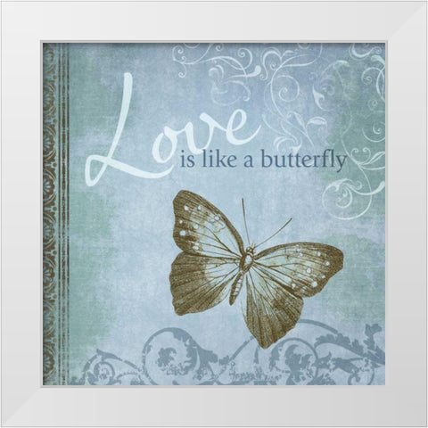 Butterfly Notes IX White Modern Wood Framed Art Print by Beth Anne Creative