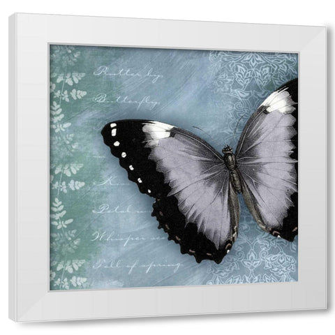 Butterfly Notes X White Modern Wood Framed Art Print by Beth Anne Creative
