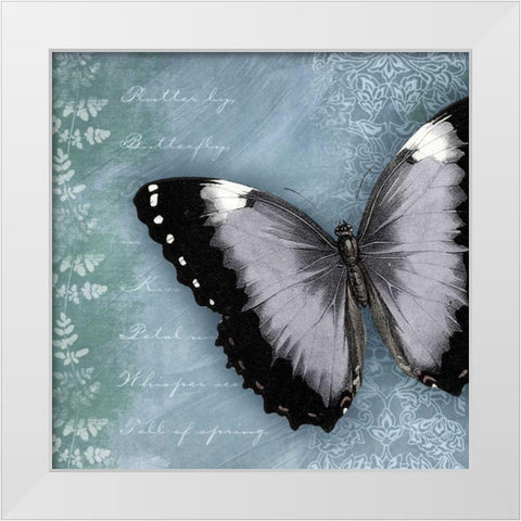 Butterfly Notes X White Modern Wood Framed Art Print by Beth Anne Creative