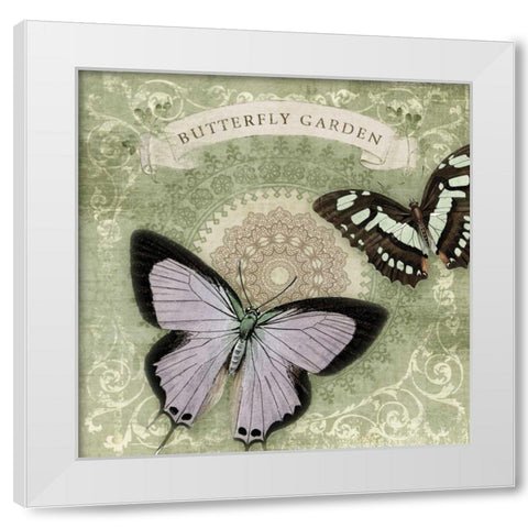 Butterfly Notes XII White Modern Wood Framed Art Print by Beth Anne Creative