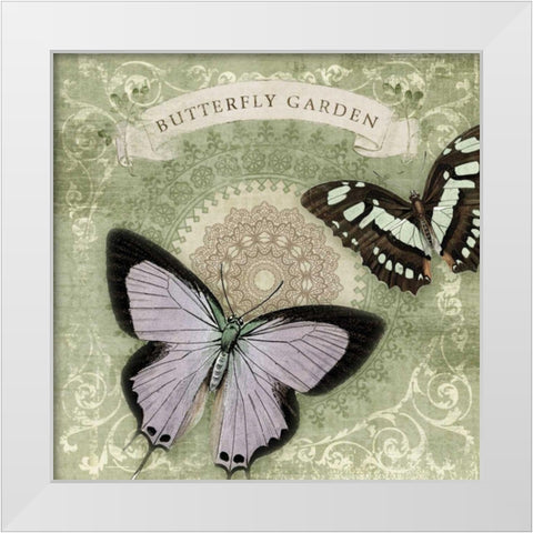 Butterfly Notes XII White Modern Wood Framed Art Print by Beth Anne Creative