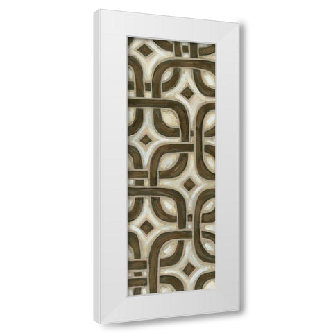 2-Up Earthen Patterns V White Modern Wood Framed Art Print by Deans, Karen