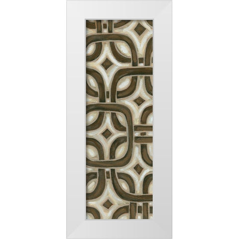 2-Up Earthen Patterns VI White Modern Wood Framed Art Print by Deans, Karen