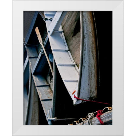 Wooden Rowboats V White Modern Wood Framed Art Print by Perry, Rachel