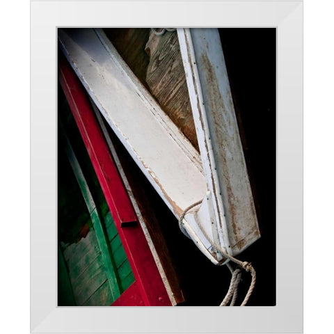 Wooden Rowboats VI White Modern Wood Framed Art Print by Perry, Rachel