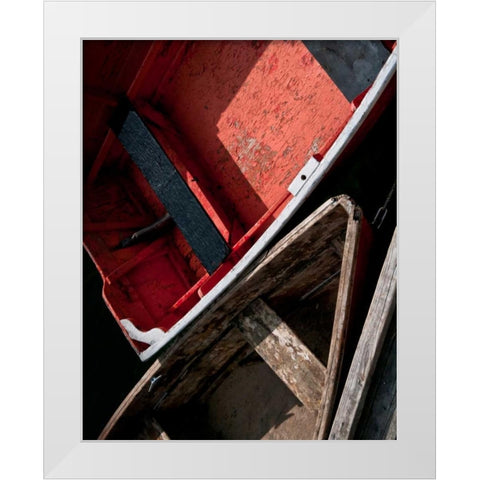Wooden Rowboats IX White Modern Wood Framed Art Print by Perry, Rachel
