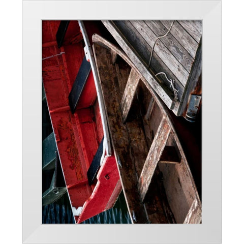 Wooden Rowboats X White Modern Wood Framed Art Print by Perry, Rachel