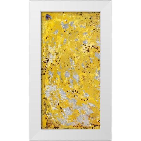 Silvery Yellow I White Modern Wood Framed Art Print by Avondet, Natalie