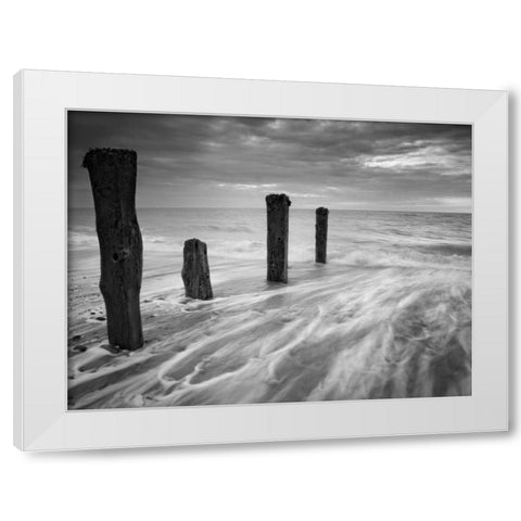 Outward Tide White Modern Wood Framed Art Print by Henson, Martin