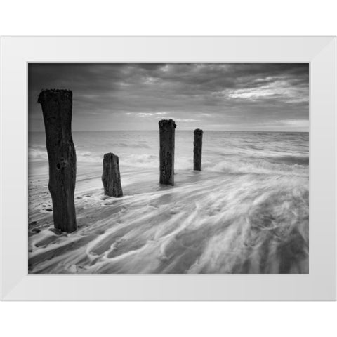 Outward Tide White Modern Wood Framed Art Print by Henson, Martin