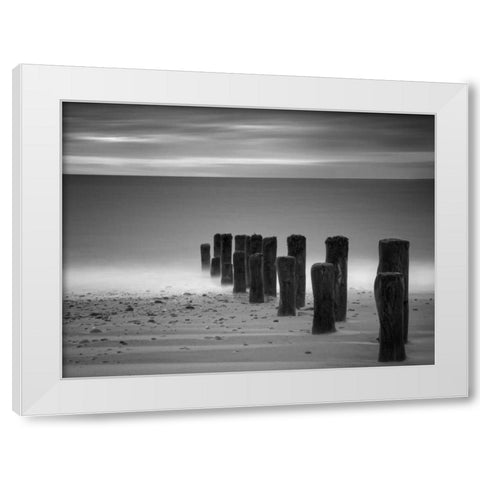 Marching White Modern Wood Framed Art Print by Henson, Martin