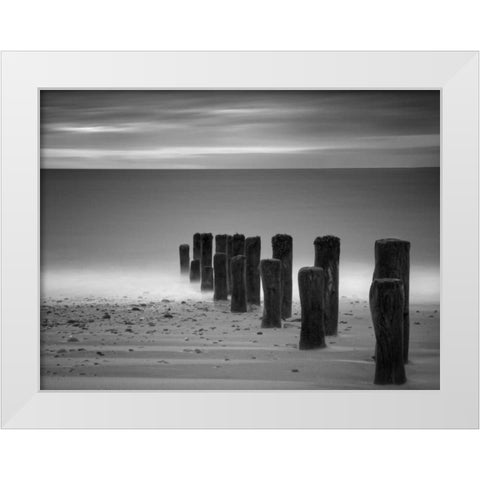 Marching White Modern Wood Framed Art Print by Henson, Martin