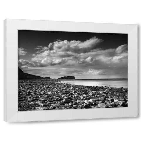 Saltwick Bay White Modern Wood Framed Art Print by Henson, Martin