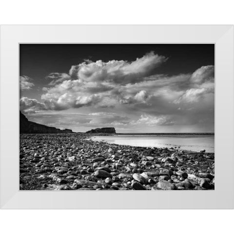 Saltwick Bay White Modern Wood Framed Art Print by Henson, Martin