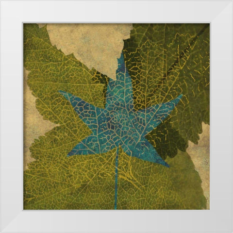 Teal Leaf II White Modern Wood Framed Art Print by Montillio, Louise