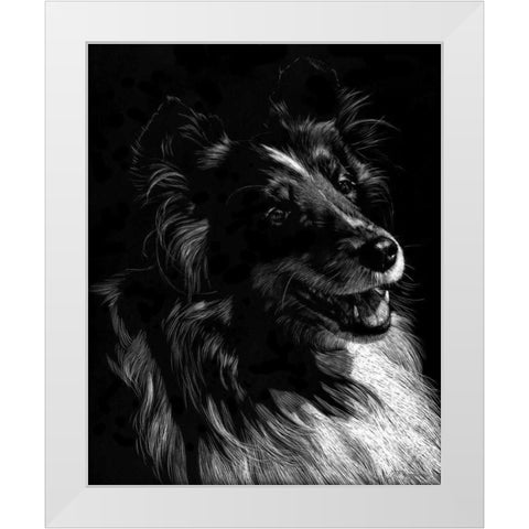 Canine Scratchboard XI White Modern Wood Framed Art Print by Chapman, Julie T.
