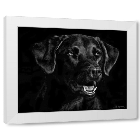 Canine Scratchboard XVII White Modern Wood Framed Art Print by Chapman, Julie T.