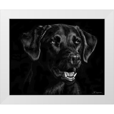 Canine Scratchboard XVII White Modern Wood Framed Art Print by Chapman, Julie T.