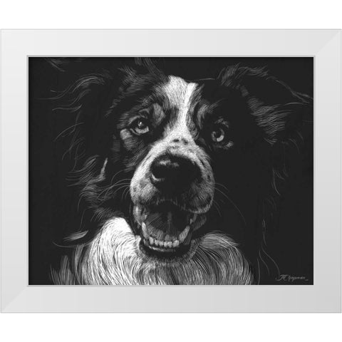 Canine Scratchboard XVIII White Modern Wood Framed Art Print by Chapman, Julie T.
