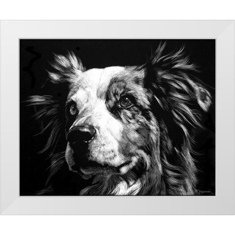 Canine Scratchboard XX White Modern Wood Framed Art Print by Chapman, Julie T.