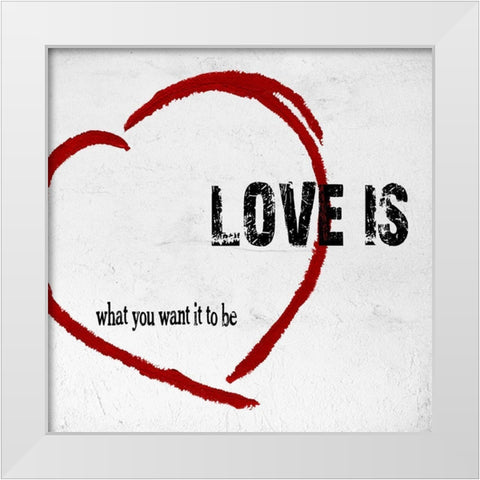 Love Is White Modern Wood Framed Art Print by James, Andrea