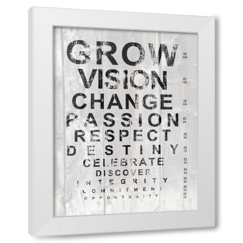 Eye Chart II White Modern Wood Framed Art Print by James, Andrea