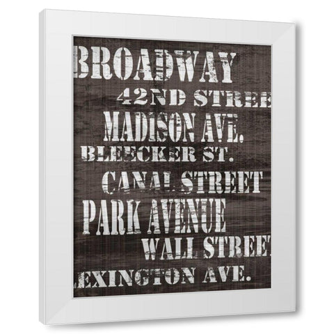 Streets of New York I White Modern Wood Framed Art Print by James, Andrea
