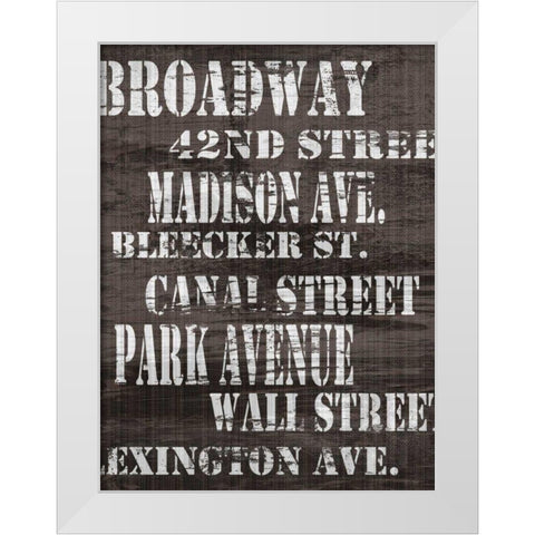 Streets of New York I White Modern Wood Framed Art Print by James, Andrea