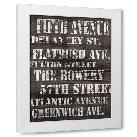 Streets of New York II White Modern Wood Framed Art Print by James, Andrea