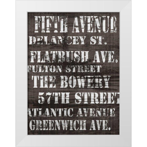 Streets of New York II White Modern Wood Framed Art Print by James, Andrea