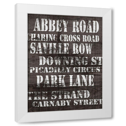 Streets of London I White Modern Wood Framed Art Print by James, Andrea