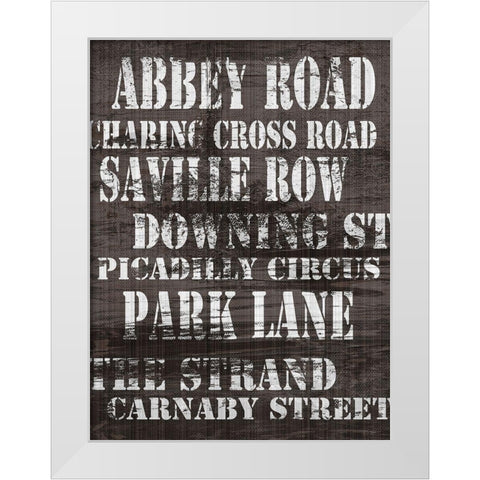 Streets of London I White Modern Wood Framed Art Print by James, Andrea