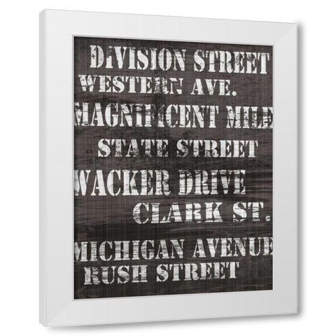 Streets of Chicago I White Modern Wood Framed Art Print by James, Andrea