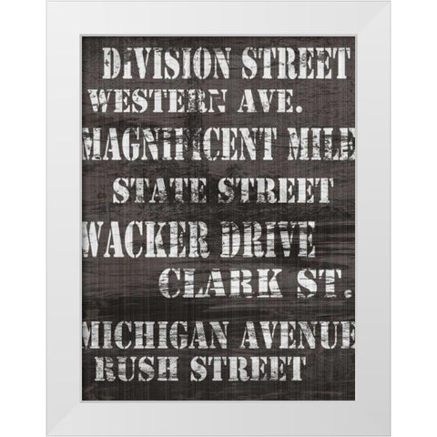 Streets of Chicago I White Modern Wood Framed Art Print by James, Andrea