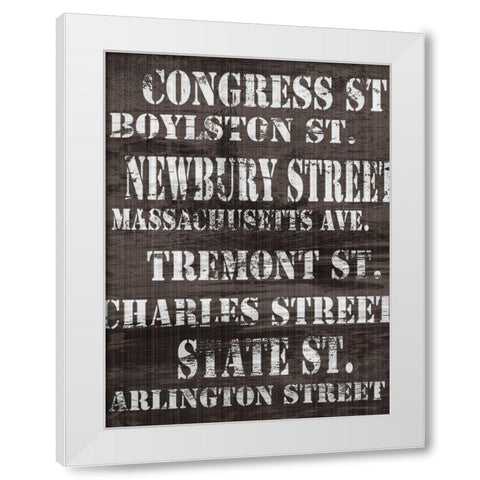Streets of Boston I White Modern Wood Framed Art Print by James, Andrea